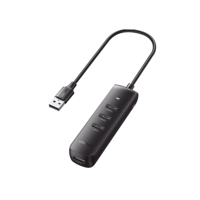 HUB USB-A 3.0 4 en 1 | 4 Puertos USB-A 3.0 (5Gbps) | Cable de 25 cm | Indicador Led | Ideal para Transferencia de Datos | Entrada USB-C para alimentar equipos de mayor consumo como discos duros | C