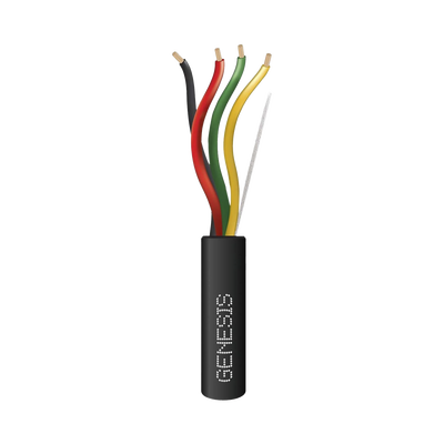 Carrete de Cable 305 Metros (1000 Pies) / 4 x 18 AWG / Cable Direct Burial / Para Uso en Intemperie / Uso en Aplicaciones en Sistemas de Detección de Incendio, Sistemas de Evacuación, Control de Ac