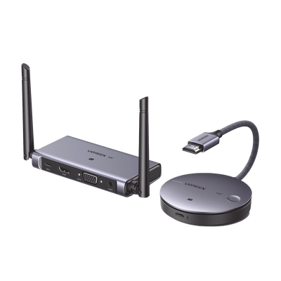 Transmisor y Receptor Inalámbrico HDMI | 50m | Salida HDMI y VGA (Simultanea) | Audio 3.5mm | Efecto 3D | Luz Indicadora LED | Clic and Go | Señal Estable | Amplia Compatibilidad | Conecta con un C