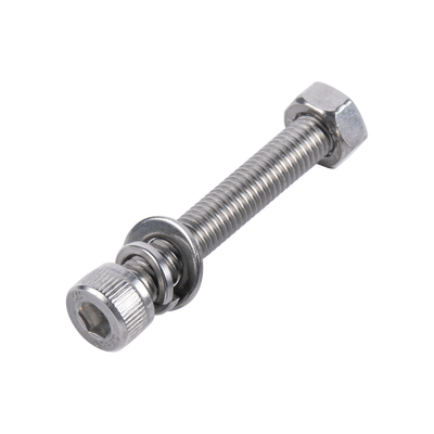 1 Tornillo Allen Milimétrico de Acero Inoxidable M8-1.25 x 40/ Con 1 Tuerca, 1 Arandela de Presión y 1 Plana / Para Montajes de Módulos Foto Voltaicos .