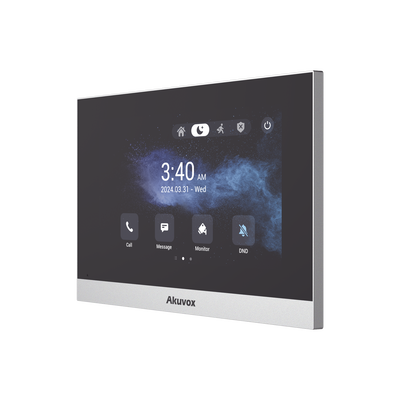 Monitor ANDROID / Soporta APP Android / Pantalla Touch Screen LCD 7\" / WiFi / Punto WIFI / Bluetooth / PoE / SIP / 8 Entradas de Alarma / 1 Salida de Relé / Comunicación con App de Familiares / Ad
