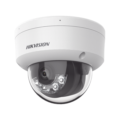 Cámara Domo IP / 2 Megapixel / Dual Light 30 m (98.4 ft) / Lente 2.8 mm / 103° / IK08 / IP67 / PoE / Micro SD 512 GB