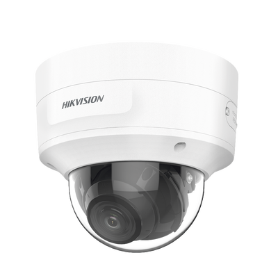 Domo IP 4 Megapixel / Lente Mot. 2.7 a 13.5 mm / 40 mts IR EXIR / Exterior IP66 / IK10 / DARKFIGHTER / Audio y Alarma I/O / PoE+ / ONVIF / Micro SD / 4 Analíticos: AcuSense, Deteccion Facial, Conte