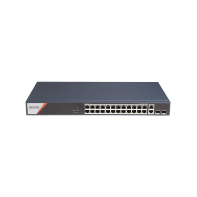 Switch PoE+ Industrial Administrable / 24 Puertos Gigabit PoE+ (4 Puertos PoE++ 90 W) / 2 Puertos Uplink Gigabit / 2 Puertos SFP / Alcance Extendido 300 m (984.3 ft) / 370 W