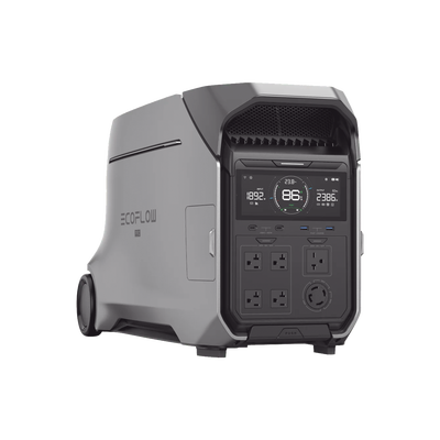 Estación de Energía Portátil DELTA PRO3 / 4096Wh Litio LFP / 5 AC 4000W (8000W Pico) / 2 USB-C 100W / Capacidad para Aumentar Respaldo / Cargador de Coche 10A a 12.6V / Conectividad WiFi y Bluetoot