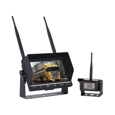 Sistema Profesional Inalámbrico de Cámara de Reversa Infrarroja y Monitor de 7\" para Vehículos de Trabajo y Montacargas