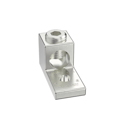 Terminal tipo Lengüeta Recta de Aluminio con Agujero 1/4\", y Barril para Cable #14 - 2/0 AWG