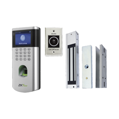 Kit Control de Acceso / Lector Huella y Tarjeta 125 kHz / 1,500 Huellas 5,000 Tarjetas / TCP/IP PUSH / Chapa Magnética