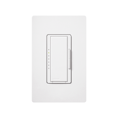 Atenuador de pared Maestro C.L para LED y CFL regulables de hasta 150 W o incandescentes y halógenos de 600 W, 120 V, unipolar, 3 vías o multilocalización, color blanco