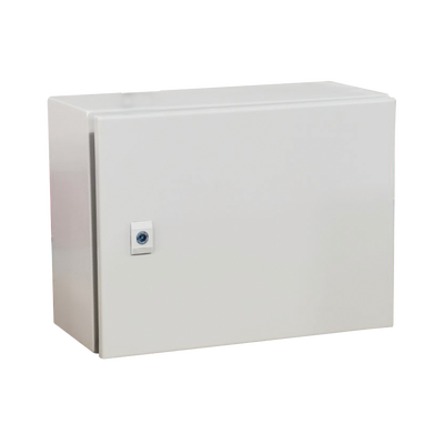 Gabinete de Acero IP66 Uso en Intemperie (500 x 300 x 300 mm) con Placa Trasera Interior Metálica y Compuerta Inferior Atornillable (Incluye Chapa y Llave T). Ideal para Centros de Carga y Tableros