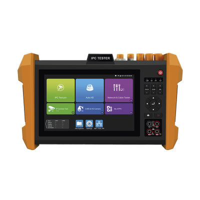 Tester Profesional Multifunción | Pantalla Táctil 7\" | Láser Integrado | Cámara Integrada | Prueba IP/HD Coaxial | 4K/8K | H.265/H.265 | ONVIF | WiFi | Analizador de Cable | Medidor de Potencia Óp