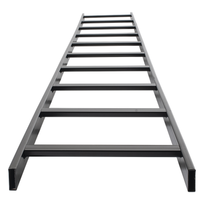 Escalera Tubular de 1.5\" de Peralte y 12\" de Ancho y 3.05 Metros de Largo, Pintura Epóxica Color Negro, Ideal Para Utilizarse en Centros de Datos o Cuartos de Telecomunicacionesl, incluye Coples