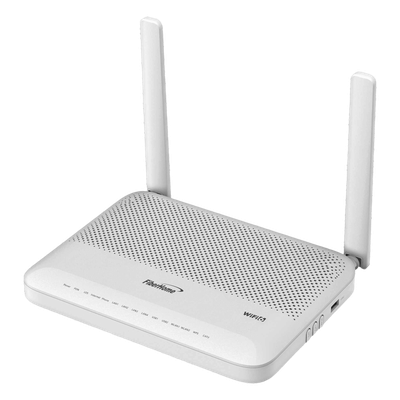 ONU GPON WiFi 6, Doble Banda (2.4/5 GHz), 2 Antenas de 5 dBi, Compatible con OLT de Terceros, 4 puertos Gigabit Ethernet + 1 POTS + 1 USB + 1 CATV (RF), conector SC/APC,(Gestión WAN desde la Interf
