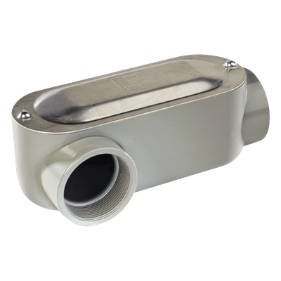 Caja oval roscada tipo OLR de 2\" (50.8 mm) Incluye tapa y tornillos.