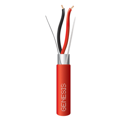Bobina de 305 Metros (1000 Pies) de Alambre / 2 x 16 AWG / Riser / Para Aplicaciones de Incendio FPLR / Blindado Sólido Color Rojo
