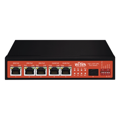 Controlador Solar de 15A con Switch PoE / 1 Puerto Gigabit PoE 802.3 bt / 2 Puertos PoE 802.3 af/at / 2 Puertos PoE Pasivo 24/48 Vcc / 1 Puerto SFP / No administrable