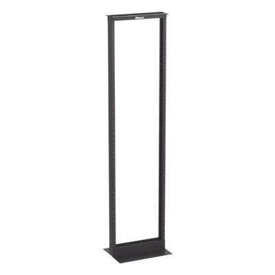 Rack de Dos Postes Estándar de 19 in, Rieles Numerados y Roscados #12-24, Fabricado en Aluminio, 45 Unidades de Rack, Color Negro