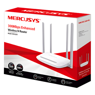Router Inalámbrico N Mejorado / 2.4 GHz de 300 Mbps / 1 Puerto WAN 10/100 Mbps / 3 Puertos LAN 10/100 Mbps / 4 Antenas de 5 dBi