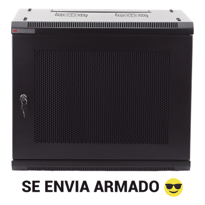 Gabinete PRECISION, Con Puerta Perforada, de 19in, 9UR, 450mm de Profundidad, Color Negro