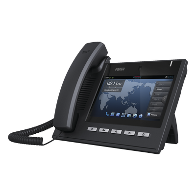 Teléfono IP Ejecutivo Para 6 Líneas SIP con Video Conferencia HD720, Pantalla Multi-Touch, Voz HD y Conferencia de 10 vías con Soporte Para PoE