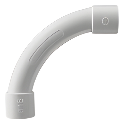 Curva de radio estrecho para tubería rígida, recomendado para cables de datos, PVC Auto-extinguible, de 32 mm