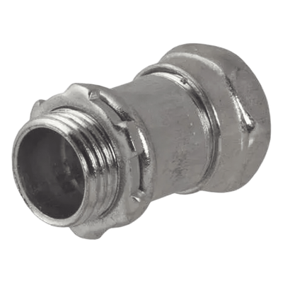 Conector Recto Compresión de Acero Galvanizado para Pared Delgada de 1 1/4\".