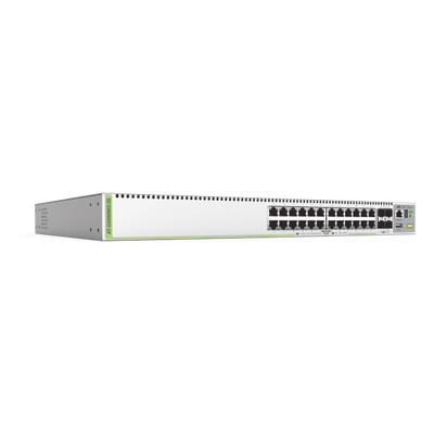 (GS980MX/28) Switch Stack L3, 24 puertos 10/100/1000-T, 4 Puertos SFP+ 10G, Fuente de poder fija