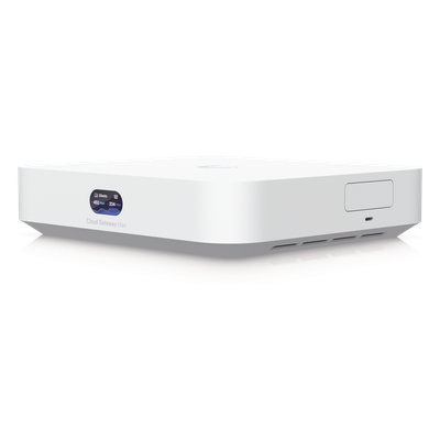 UCG Max Cloud Gateway de 2.5 GbE Compacto con Soporte para hasta 30 Dispositivos UniFi, 300+ Clientes, Enrutamiento IPS de 2.3 Gbps y Almacenamiento 512 GB de Memoria Interna