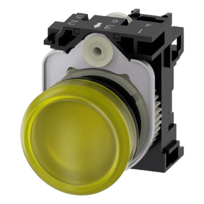 Lampara de señalización plástica con led color Amarilla, 110Vca