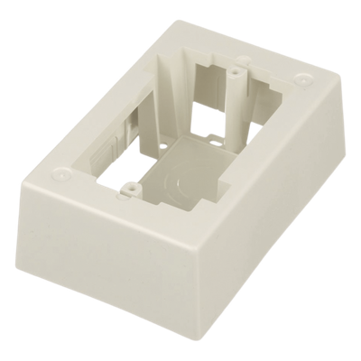 Caja de Pared Superficial, Uso Universal con Placas de Pared, Con Cinta Adhesiva, Color Blanco Mate
