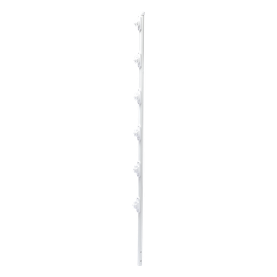 Poste con 6 Aisladores de PASO para Cerca Electrificada. Tubo Galva. de 1.4m, cal. 18 de 1\" Diam. + Pintura Blanca.