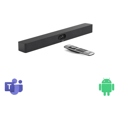 Barra de Videoconferencia Yealink A40 para Salas Medianas con Android 13 Integrado para Microsoft Teams - No Requiere PC - Incluye Control Remoto