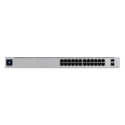 UniFi Switch USW-Pro-24-POE Gen2, con funciones capa 3, de 24 puertos PoE 802.3at/bt + 2 puertos 1/10G SFP+, 400W, pantalla informativa