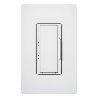Atenuador de pared inalámbrico Maestro Wireless, 150 W LED/CFL, 600 W incandescente/halógeno, 600 VA MLV, 120 V, no requiere neutro, compatible con hub Vive, color blanco