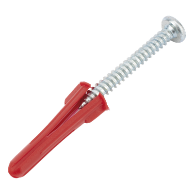 Paquete Con 10 Taquetes Rojos de 1/4\" y 10 tornillos 10 x 1 1/2\" (4.82 x 38 mm) (1103-05002)