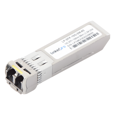 Transceptor Óptico SFP+ (Mini-Gbic) / Monomodo 1550 nm / 10 Gbps / 10GBASE-ZR / Conectores LC/UPC Dúplex / DDM / Hasta 80 km