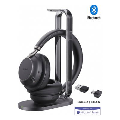 Auriculares Bluetooth Profesionales / Cancelación Activa de Ruido 35 dB / Bluetooth 5.3 / Alcance 45 m (147.6 ft) / Autonomía 40 Horas / 5 Micrófonos Acoustic Shield