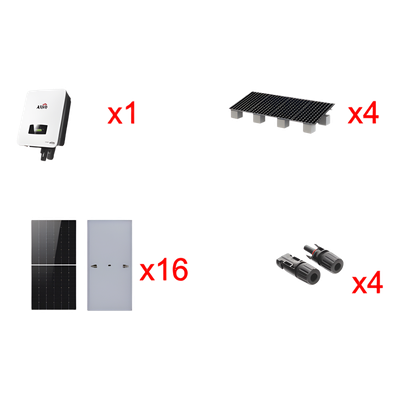 Kit Solar Interconexión / 10 kW / 220 Vca / 16 Paneles 645 W / Montaje 4 Módulos / Wi-Fi