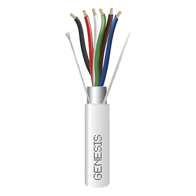Carrete de 305 Metros (1000 Pies) / Cable de Cobre / 6 x 18 AWG / Plenum / Color Blanco / Blindado / Para Aplicaciones de Alarmas de Intrusión / Control de Acceso / Automatización / Interfonos y Tv