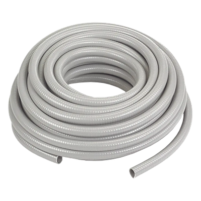 Manguera hermética tipo PolyTuff no metálica gris de 3/4\", 100 pies. Uso comercial/industrial.
