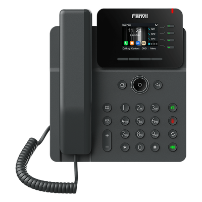 Teléfono IP Empresarial, 4 líneas SIP, pantalla a color 2.4\", PoE, puertos Gigabit, conferencia local de 6 vías.