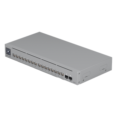 UniFi Switch Pro Max 16 PoE con funciones Capa 3, 16 puertos EtherLight RGB / (4) puertos 2.5 GbE POE++ y (12) puertos GbE POE+ /(2) puertos SFP+ 10G /con pantalla táctil informativa, hasta 180W de