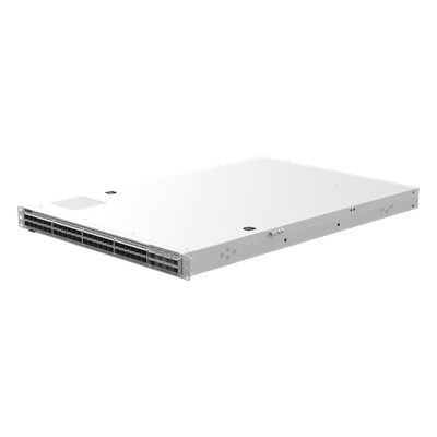 Switch Data Center 100GE / 48 Puertos DSFP 100GE + 8 QSFP-DD 400GE / 16.0 Tbps 5350 Mpps / RDMA RoCEv2 PFC ECN Lossless Ethernet / Capa 3 Spine-Leaf VXLAN EVPN / BGP OSPF MLAG / 1 RU Fuentes 1+1 Ho