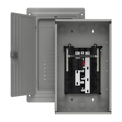 Centro de carga trifásico 3 Fases, 4 Hilos para interruptores QP, de 12 polos - 24 circuitos, 120/240vca, Barras de aluminio 100 Amp, Nema 1, uso interior. Incluye tapa.