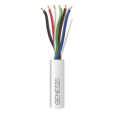 Carrete de 305 Metros (1000 Pies) / Cable de Cobre / 6 x 18 AWG / Plenum / Para Interior / Color Blanco / Para Aplicaciones de Alarmas de Intrusión/Control de Acceso/ Automatización / Interfonos y