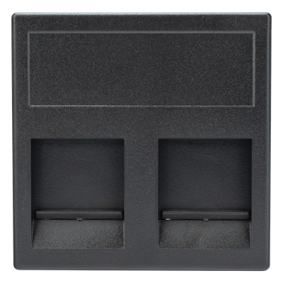 Módulo Color Negro con 2 Espacios para Jack Keystone con Guardapolvo para las Cajas de Escritorio Ofiblock y Teleblock / (KB76/14)