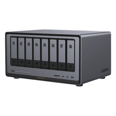 NAS UGREEN NASync DXP8800 Plus / Intel Core i5-1235U 10 Núcleos / 8 Bahías SATA + 2 M.2 NVMe / 2 Puertos 10GbE / Thunderbolt 4 / HDMI 8K / DDR5 Expandible 64GB / PCIe 4.0 x4