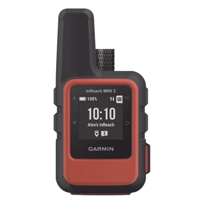 GPS portátil inReach® Mini 2 / Pantalla Monocroma Transflectiva 23 x 23 mm / Resolución 176 x 176 píxeles / Batería de Iones de Litio / Autonomía Hasta 14 Días / Resistencia al Agua IPX7 / Sensores
