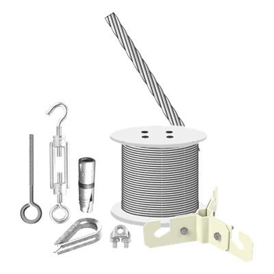 Kit de Sujeción de Mástil de 3 Metros a Piso de Concreto.