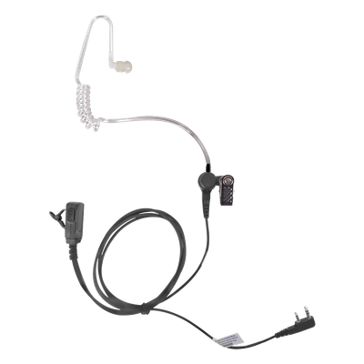 Micrófono-Audífono de Tubo Acústico / Grado Médico / PTT de Alta Resistencia / Cable Reforzado con Kevlar / Compatible con Radios KENWOOD y TXPRO